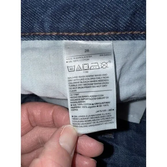 Old Navy High Rise Slouchy Blue Jean Shorts Cut Off Denim 5" Non Stretch 28 Plus - Picture 13 of 13